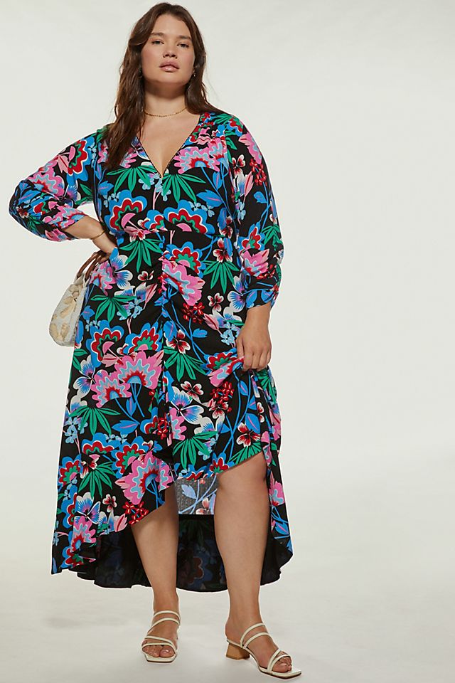 Maeve + Maeve Ruched Floral Maxi Dress